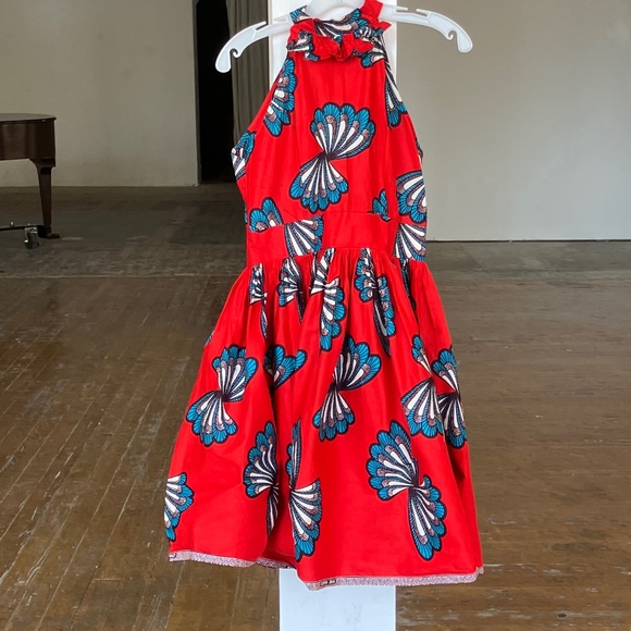 Custom made Dresses & Skirts - Red white and blue, African print halter style fit, and flare dress